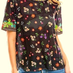 Johnny Was Active large Nani  mesh, oversize crop tee